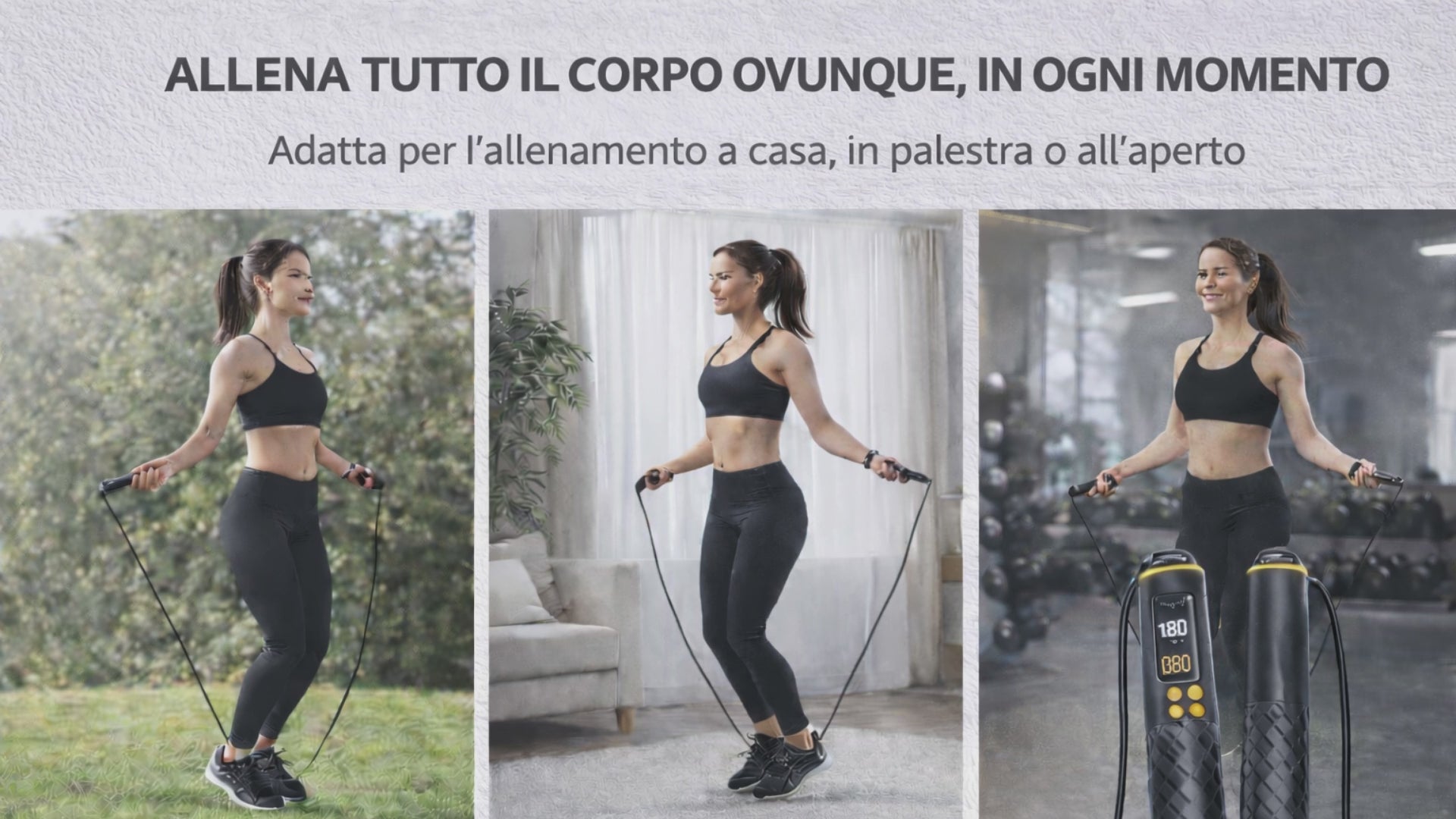 Carica il video: Video dimostrativo della corda smart Pulse Robe utilizzata per allenarsi a casa, in palestra e all`aperto.